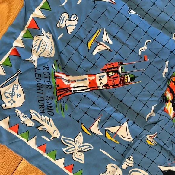 Vintage German Maritime Souvenir Scarf - Picture 5 of 7